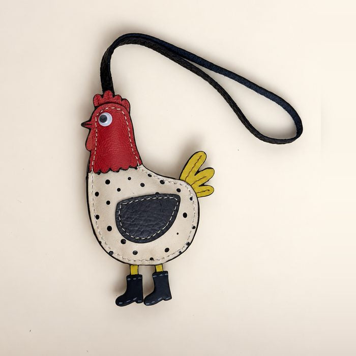 Gigi handmade leather chicken charm