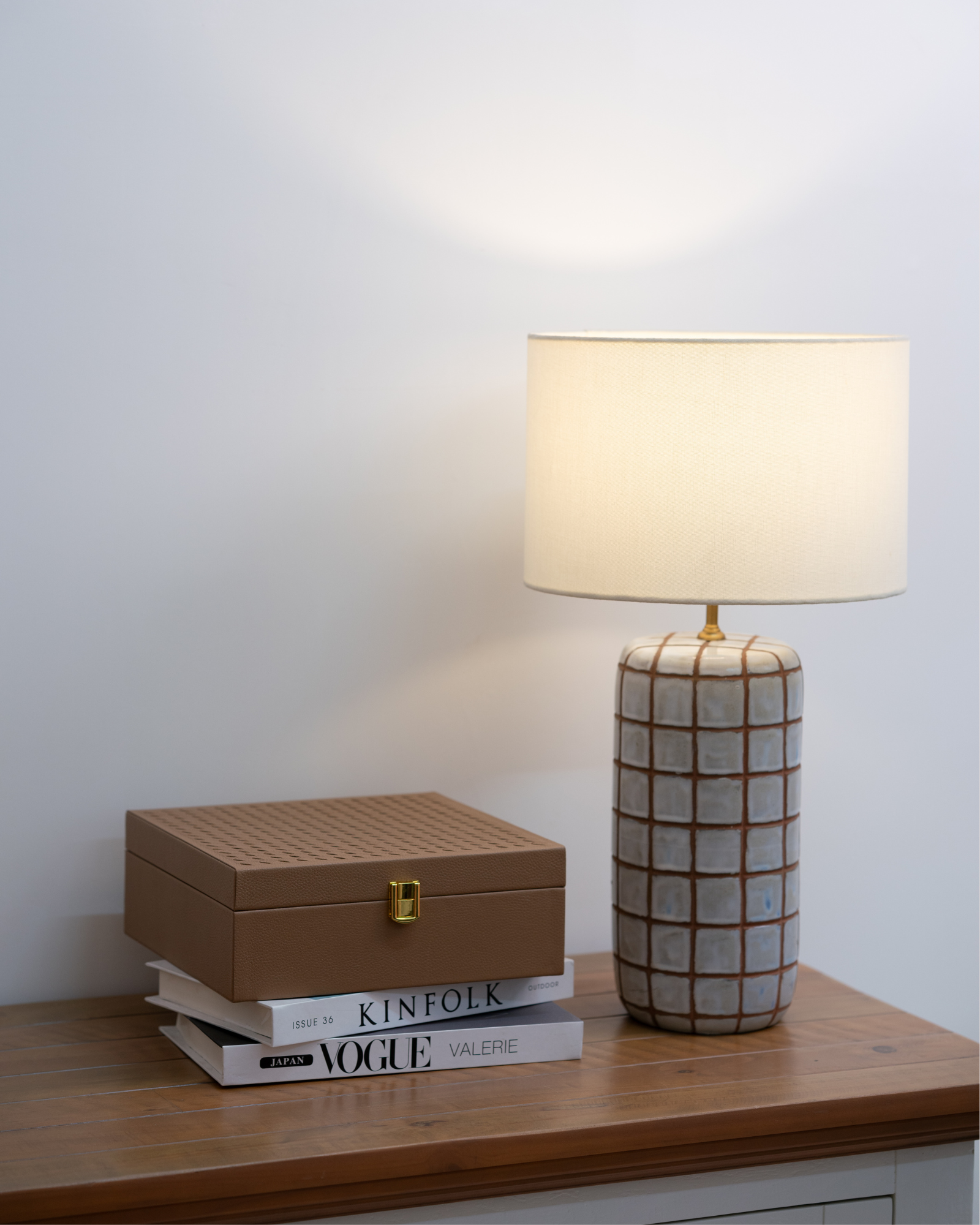 HANDCRAFTED LEATHER TEA & COFFEE BOX WITH WOVEN LID